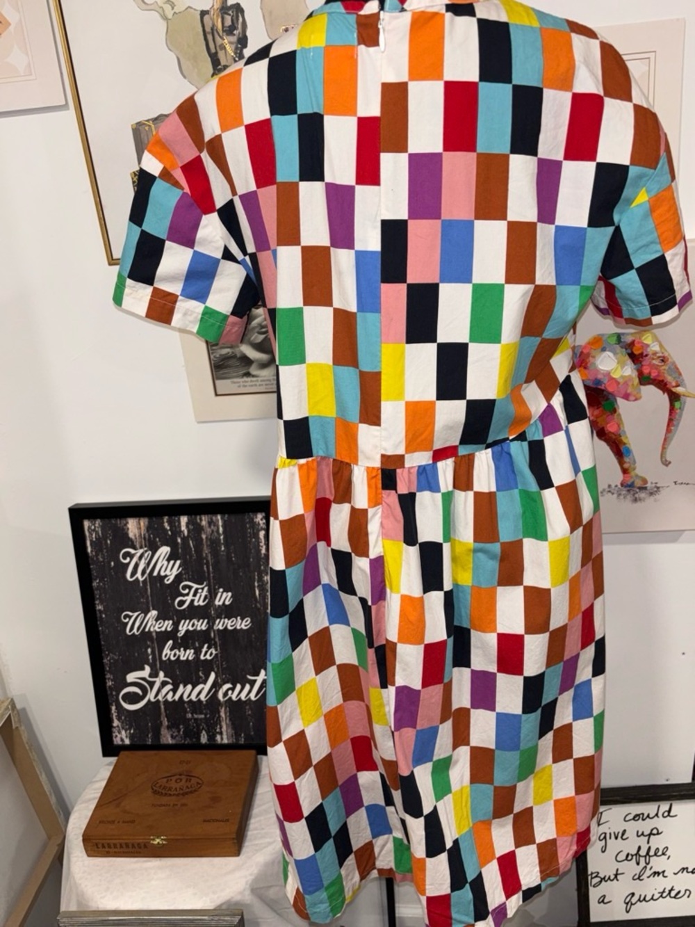 Target Multicolor Checkerboard Mini Dress - Picture 3 of 4
